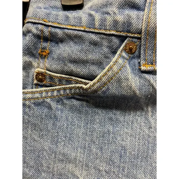 Levis Women's 28 Orange Tab Jean Shorts Distressed Light Wash Denim Raw Hem Mom - Picture 8 of 8